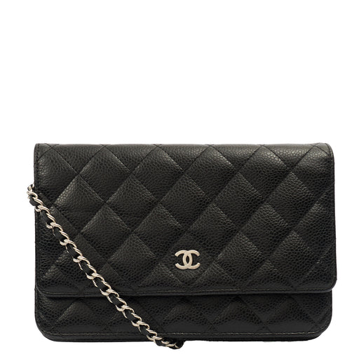 Picture of Chanel Cross Body Wallet on Chain in Black, Caviar Leather