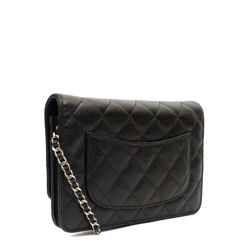 Picture of Chanel Cross Body Wallet on Chain in Black, Caviar Leather