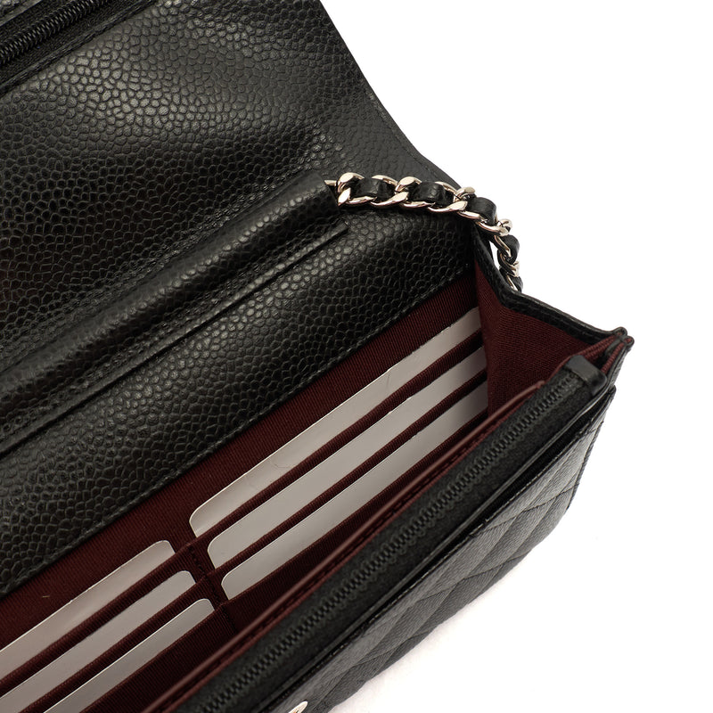 Picture of Chanel Cross Body Wallet on Chain in Black, Caviar Leather