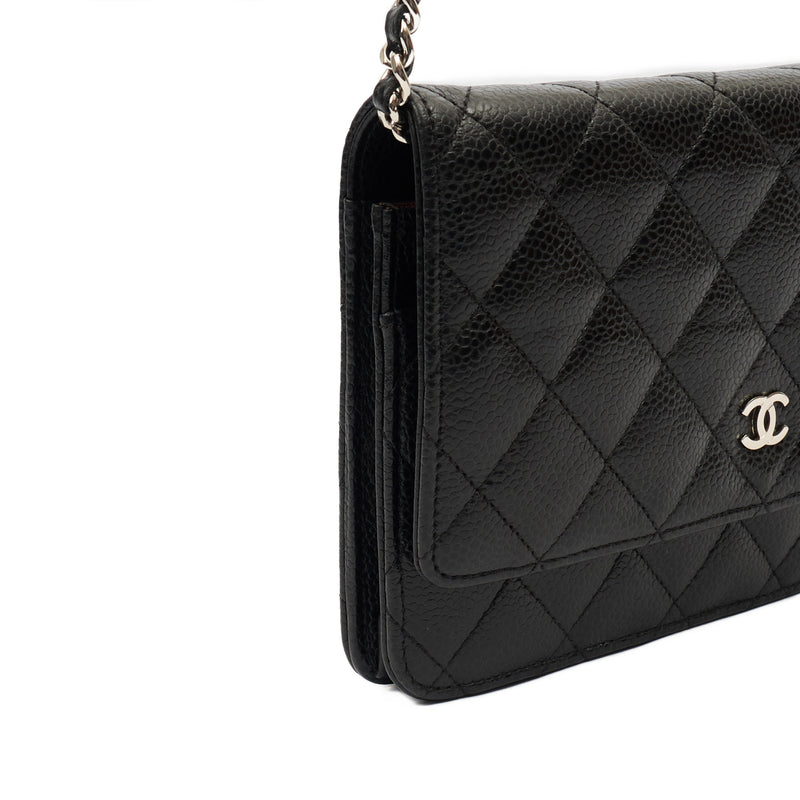 Picture of Chanel Cross Body Wallet on Chain in Black, Caviar Leather