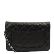 Picture of Chanel Cross Body Wallet on Chain in Black, Caviar Leather