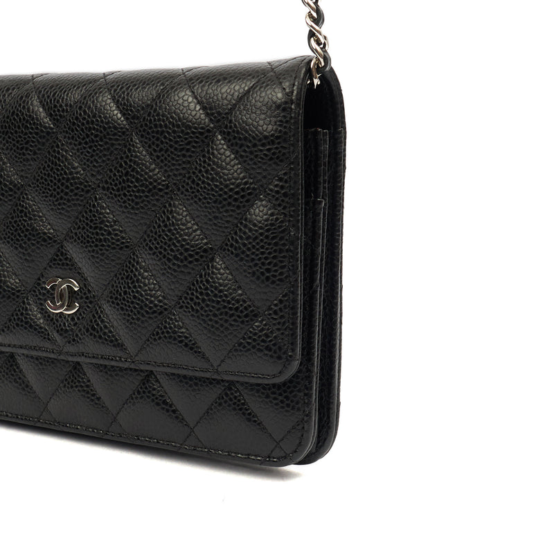 Picture of Chanel Cross Body Wallet on Chain in Black, Caviar Leather
