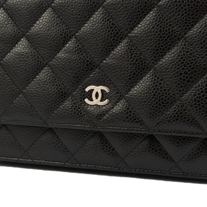 Picture of Chanel Cross Body Wallet on Chain in Black, Caviar Leather