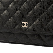 Picture of Chanel Cross Body Wallet on Chain in Black, Caviar Leather