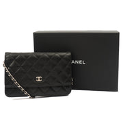 Picture of Chanel Cross Body Wallet on Chain in Black, Caviar Leather