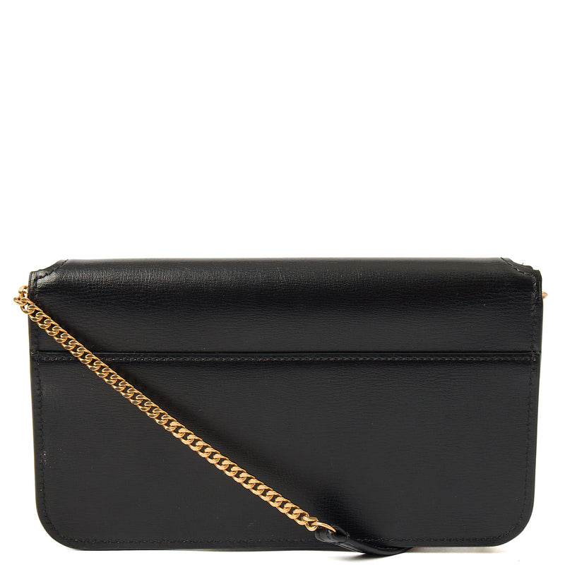 Picture of Saint Laurent Cross Body Cassandre Phone Holder in Black, Calfskin Leather