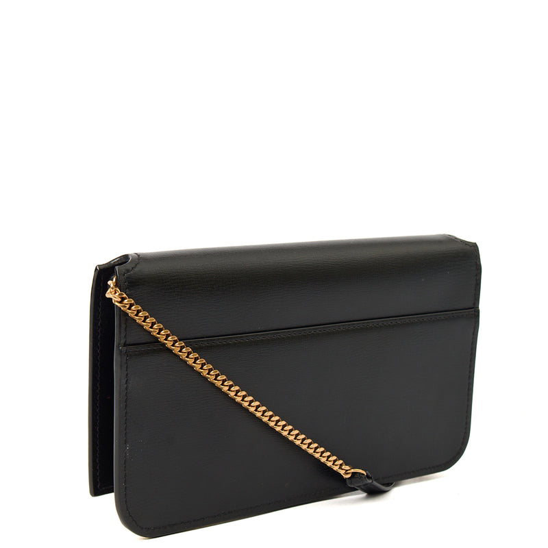 Picture of Saint Laurent Cross Body Cassandre Phone Holder in Black, Calfskin Leather