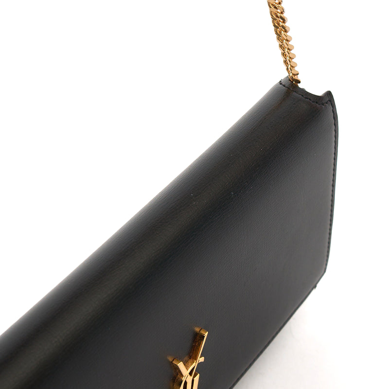 Picture of Saint Laurent Cross Body Cassandre Phone Holder in Black, Calfskin Leather