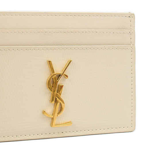 Picture of Saint Laurent Card Holder Card Holder in White, Exotic Effect Leather