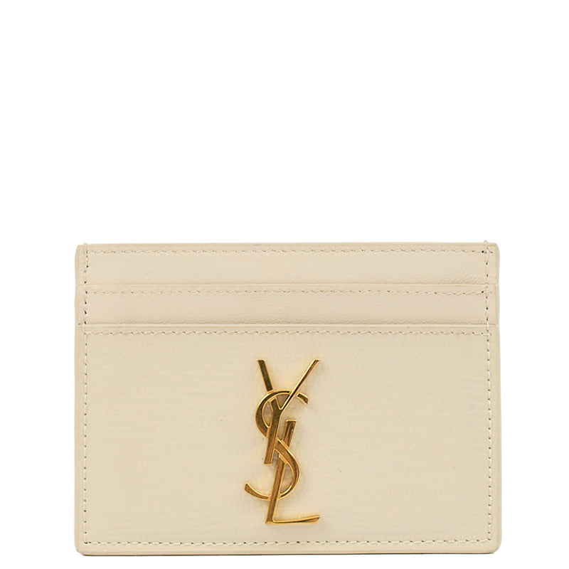 Picture of Saint Laurent Card Holder Card Holder in White, Exotic Effect Leather