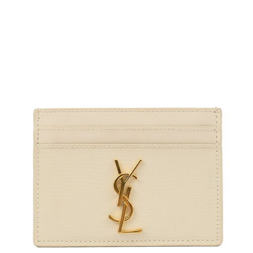 Picture of Saint Laurent Card Holder Card Holder in White, Exotic Effect Leather