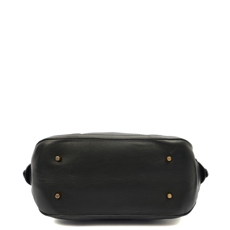 Picture of Burberry Top Handle Orchard Bowling Bag- Medium in Black, Leather