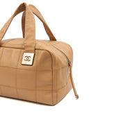 Picture of Chanel Top Handle LAX Square Quilted Bowler Bag in Neutral, Calfskin Leather