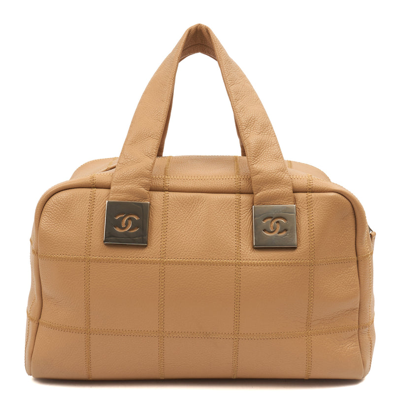 Picture of Chanel Top Handle LAX Square Quilted Bowler Bag in Neutral, Calfskin Leather
