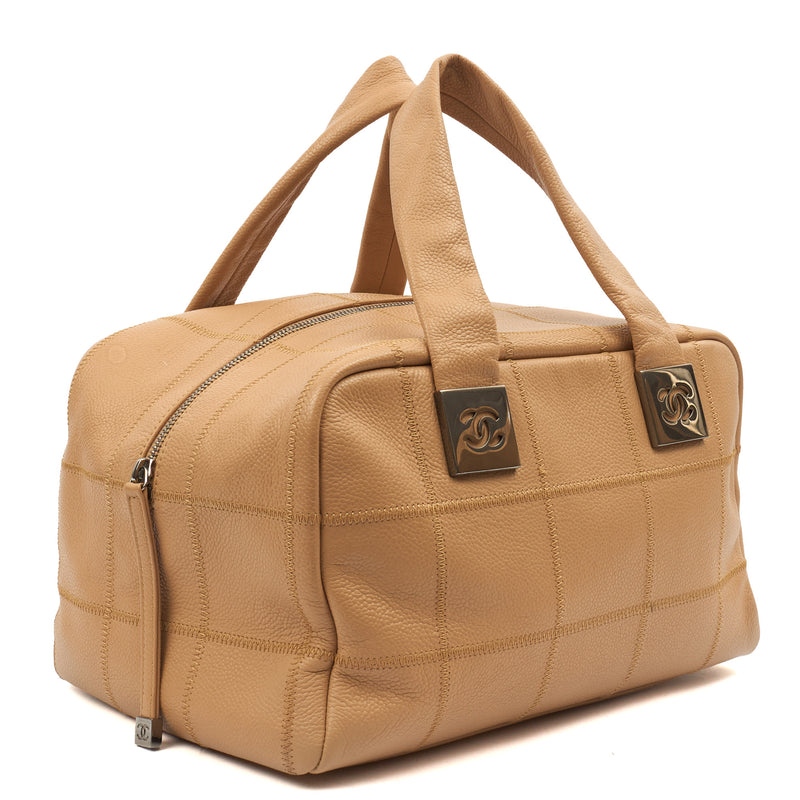 Picture of Chanel Top Handle LAX Square Quilted Bowler Bag in Neutral, Calfskin Leather