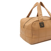 Picture of Chanel Top Handle LAX Square Quilted Bowler Bag in Neutral, Calfskin Leather