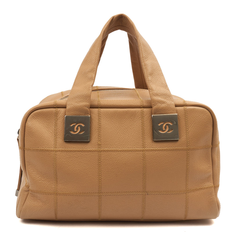 Picture of Chanel Top Handle LAX Square Quilted Bowler Bag in Neutral, Calfskin Leather