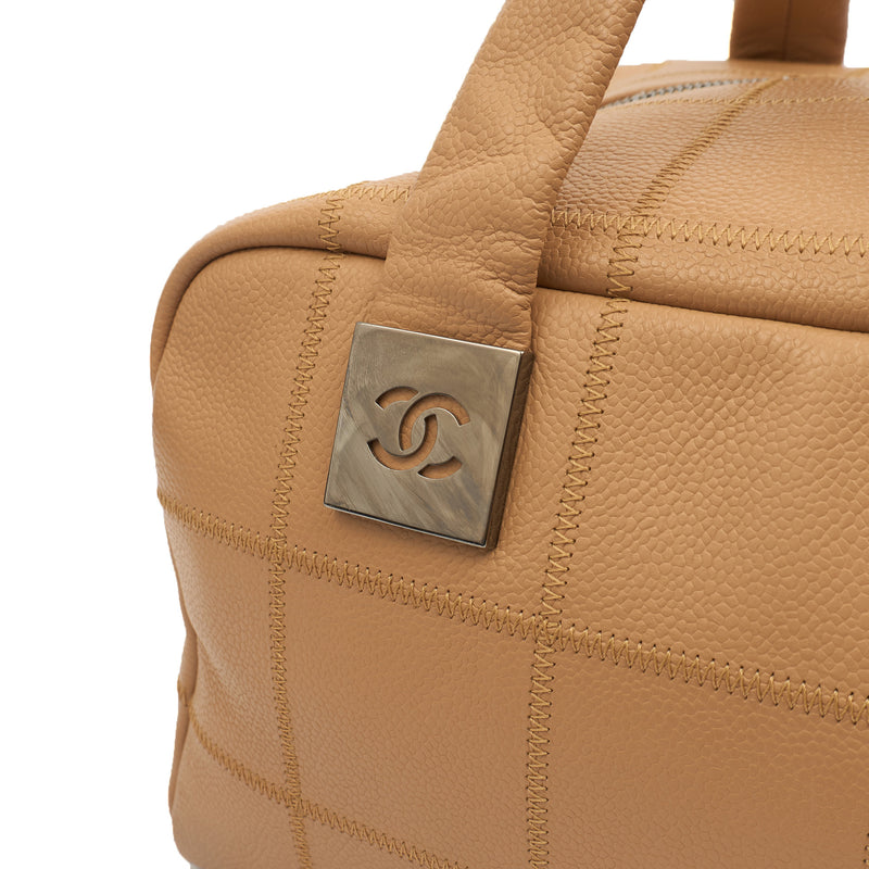 Picture of Chanel Top Handle LAX Square Quilted Bowler Bag in Neutral, Calfskin Leather