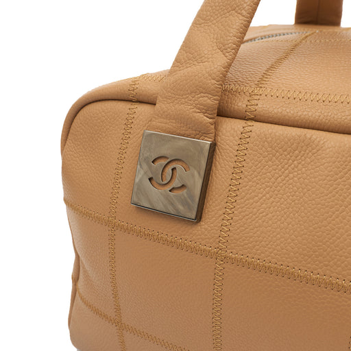 Picture of Chanel Top Handle LAX Square Quilted Bowler Bag in Neutral, Calfskin Leather