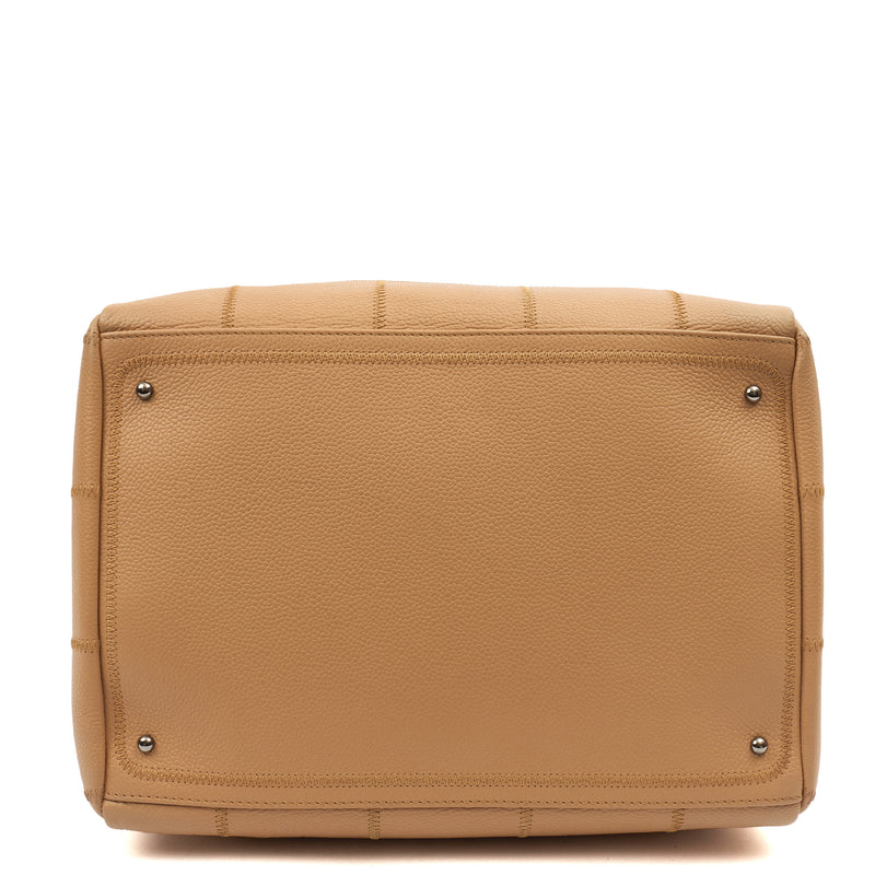 Picture of Chanel Top Handle LAX Square Quilted Bowler Bag in Neutral, Calfskin Leather