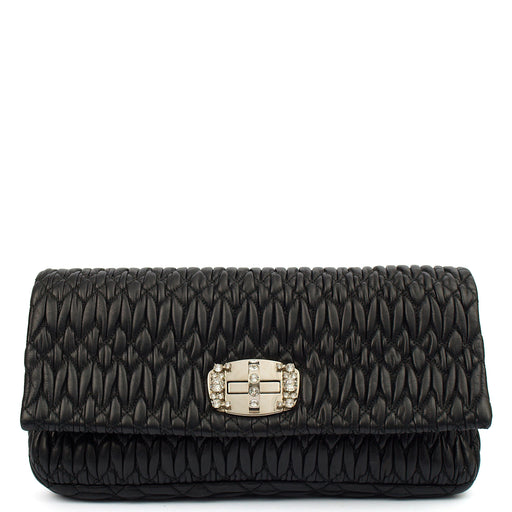 Picture of Miu Miu Clutch Shoulder Bag in Black, Leather