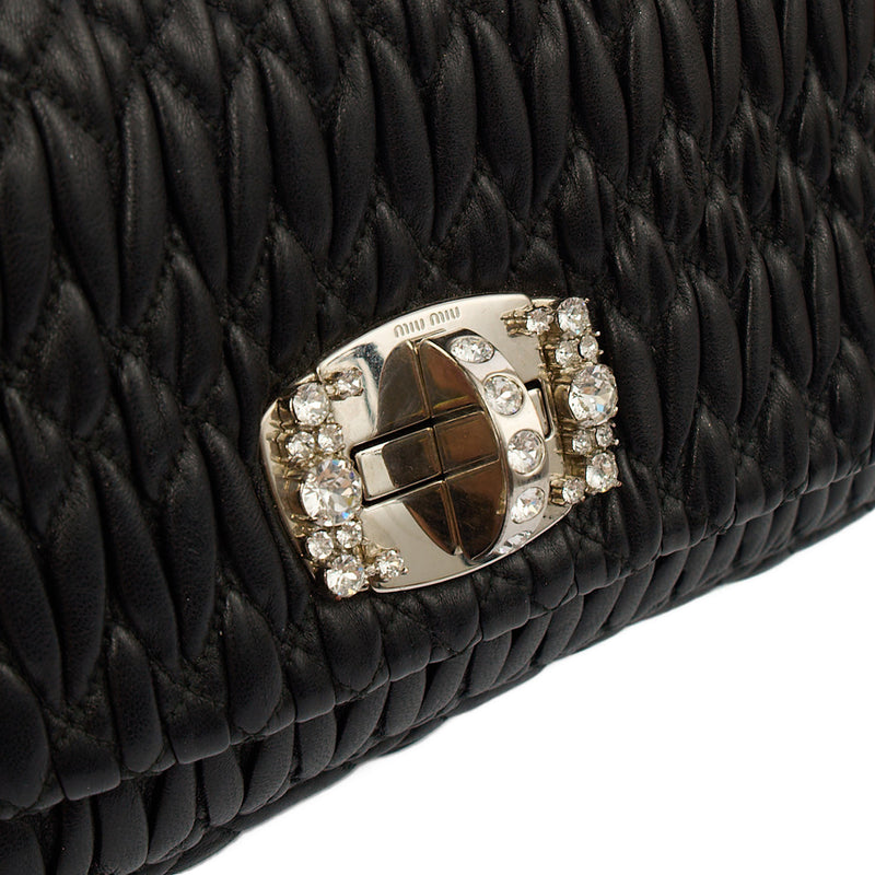 Picture of Miu Miu Clutch Shoulder Bag in Black, Leather