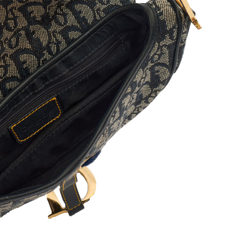 Picture of Christian Dior Shoulder Bag Saddle Bag in Blue, Dior Oblique Embroidery