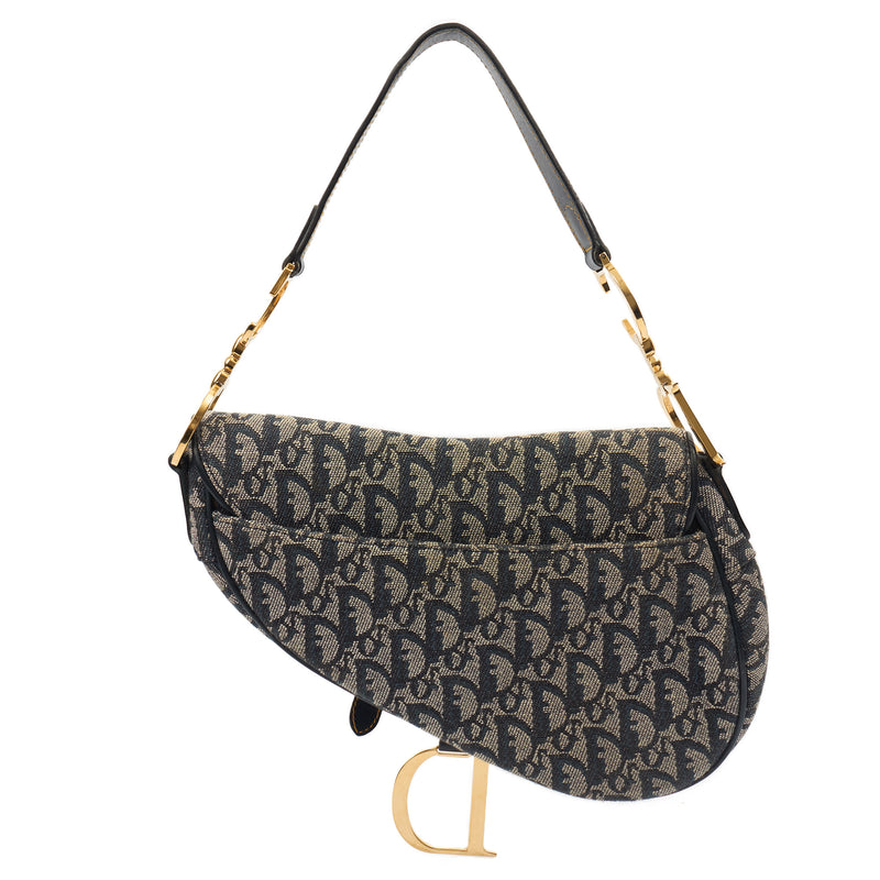 Picture of Christian Dior Shoulder Bag Saddle Bag in Blue, Dior Oblique Embroidery