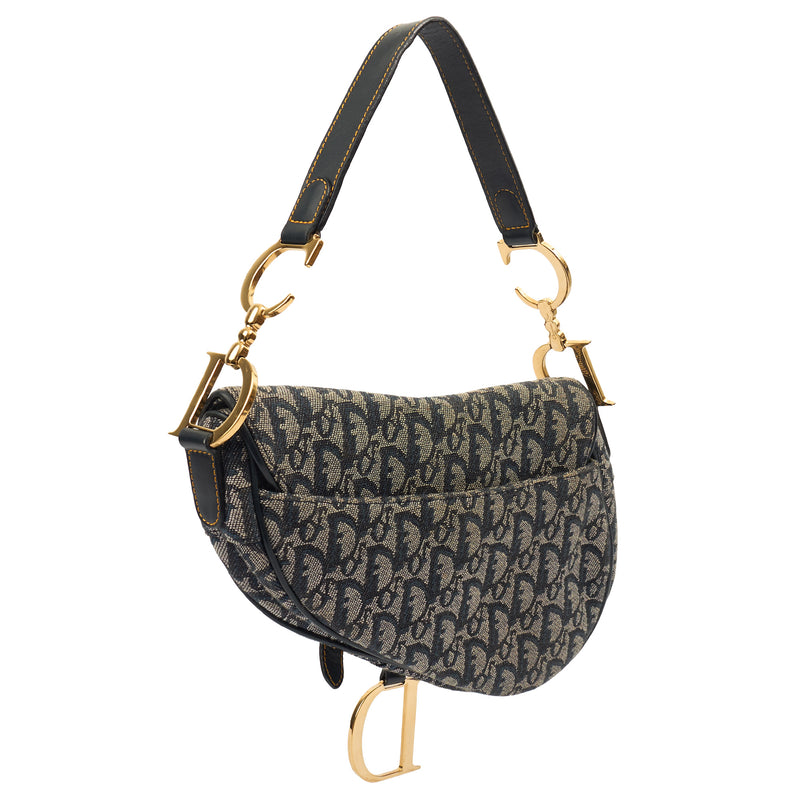 Picture of Christian Dior Shoulder Bag Saddle Bag in Blue, Dior Oblique Embroidery