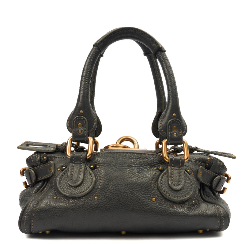 Chloe Top Handle Paddington - Small in Grey, Calfskin Leather