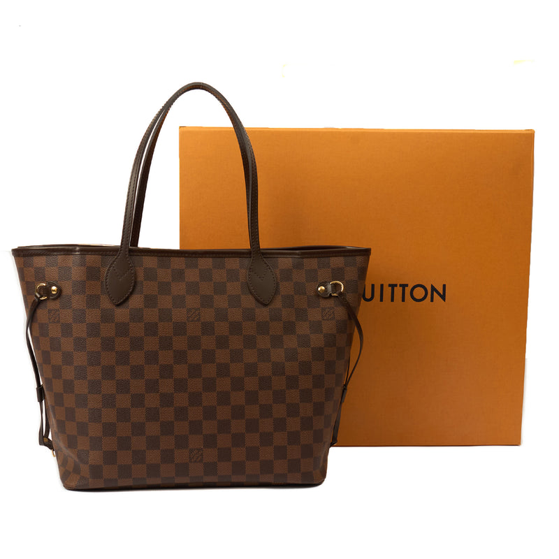 Picture of Louis Vuitton Tote Neverfull MM in Damier Ebene, Leather