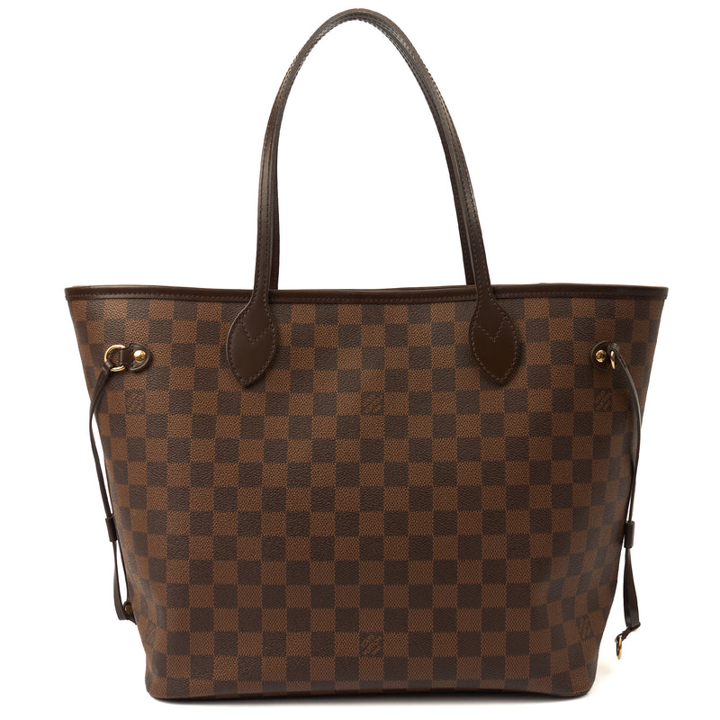 Picture of Louis Vuitton Tote Neverfull MM in Damier Ebene, Leather