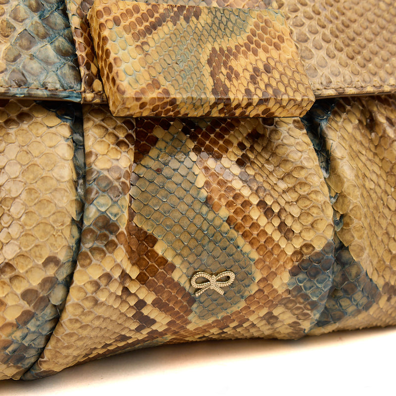 Picture of Anya Hindmarch Clutch Clutch in Neutral, Python Leather