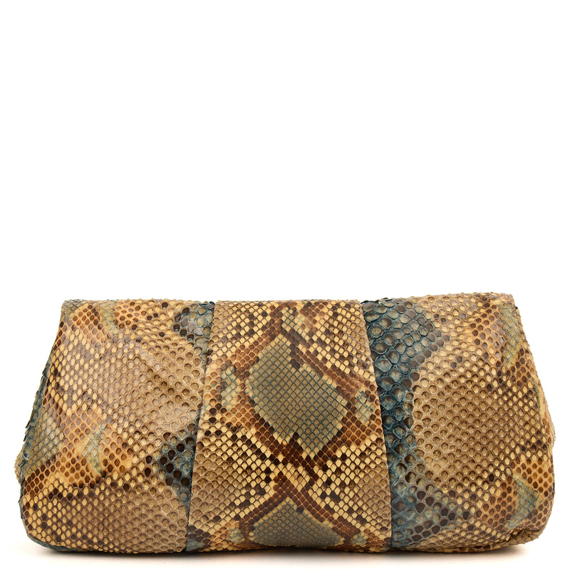 Picture of Anya Hindmarch Clutch Clutch in Neutral, Python Leather