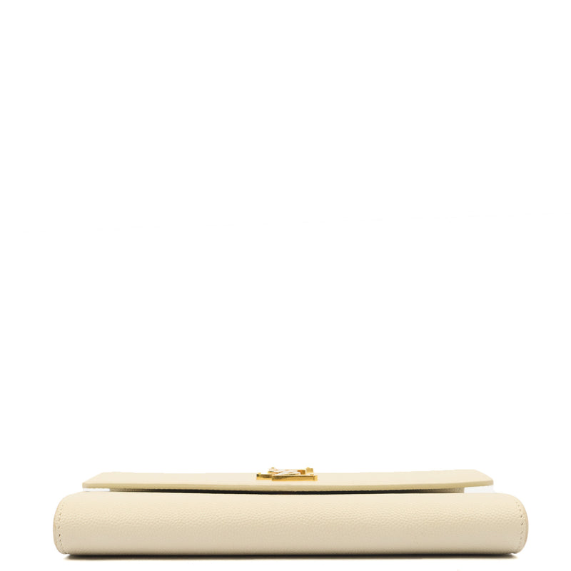 Picture of Saint Laurent Cross Body Uptown Chain Wallet in Neutral, Leather