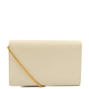 Picture of Saint Laurent Cross Body Uptown Chain Wallet in Neutral, Leather