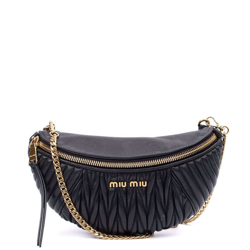 Picture of Miu Miu Cross Body Belt Bag in Black, Leather