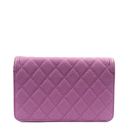 Picture of Chanel Cross Body CC Filigree Clutch With Chain in Purple, Caviar Leather