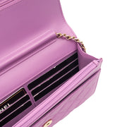 Picture of Chanel Cross Body CC Filigree Clutch With Chain in Purple, Caviar Leather