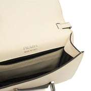 Picture of Prada Shoulder Bag City Calf Metal Ribbon in White, Leather