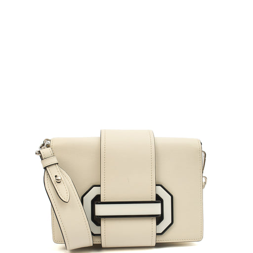 Picture of Prada Shoulder Bag City Calf Metal Ribbon in White, Leather