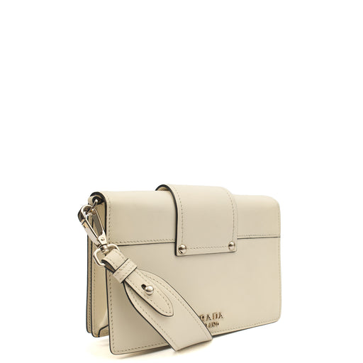 Picture of Prada Shoulder Bag City Calf Metal Ribbon in White, Leather