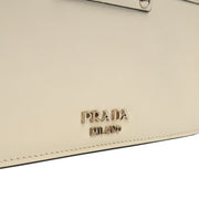 Picture of Prada Shoulder Bag City Calf Metal Ribbon in White, Leather