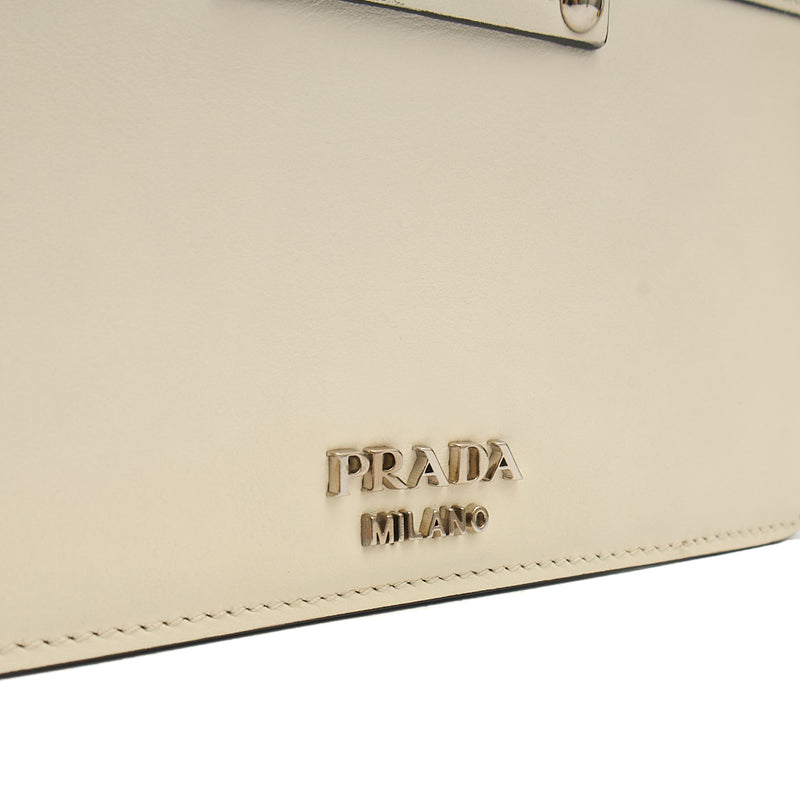 Picture of Prada Shoulder Bag City Calf Metal Ribbon in White, Leather
