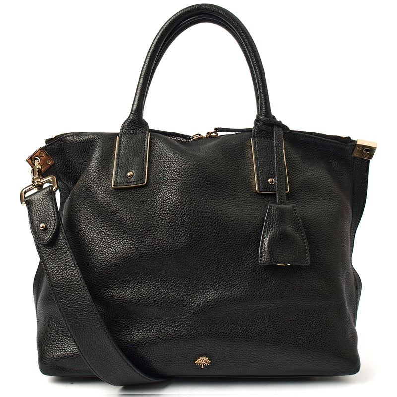 Picture of Mulberry Top Handle Alice  in Black, Calfskin Leather
