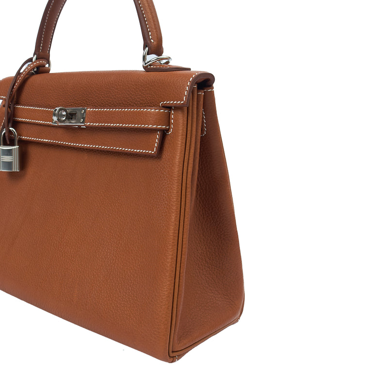 Picture of Hermes Top Handle Kelly 25 in Gold, Togo Leather