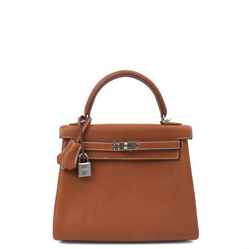 Picture of Hermes Top Handle Kelly 25 in Gold, Togo Leather