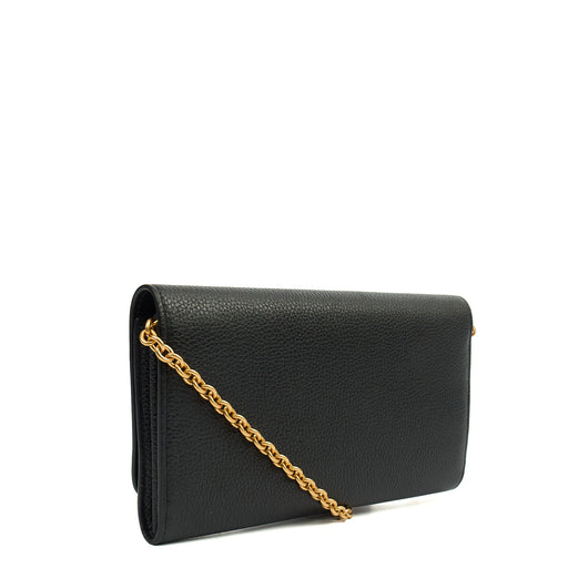 Picture of Mulberry Cross Body Wallet on Chain in Black, Calfskin Leather