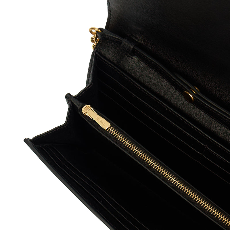 Picture of Mulberry Cross Body Wallet on Chain in Black, Calfskin Leather