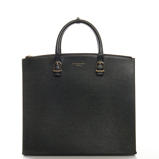 Picture of Aspinal of London Tote Editors Bag- Medium in Black, Leather